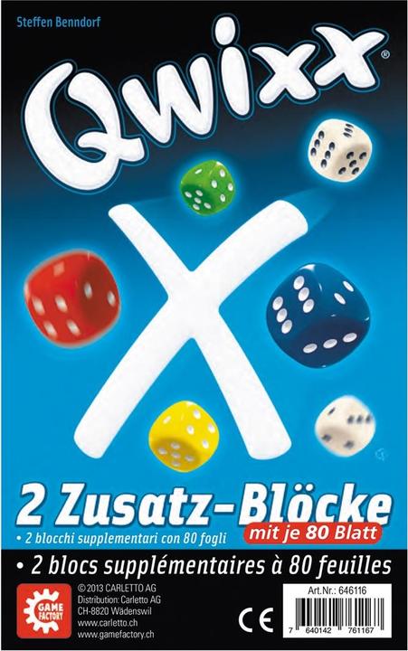 Game Factory Qwixx 2 additional blocks (German, French, Italian)