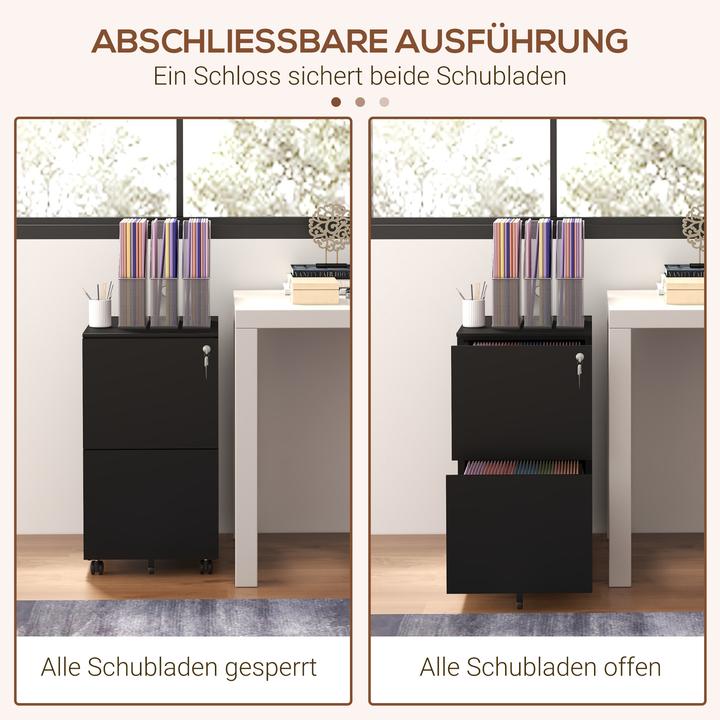 Actual product image Vinsetto Mobile pedestal with 2 lockable drawers