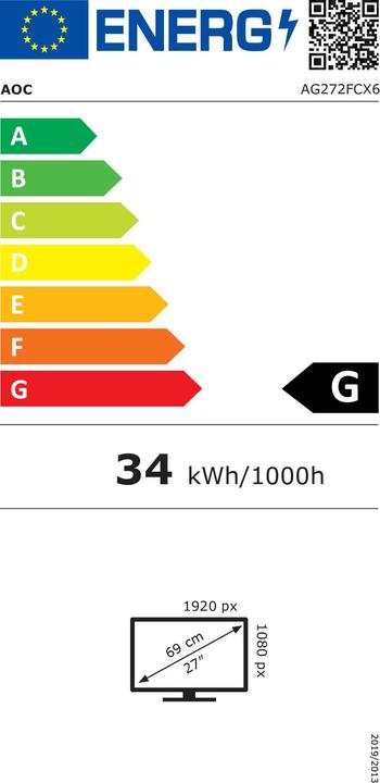Energie-Label AOC Agon AG272FCX6 (1920 x 1080 Pixel, 27")