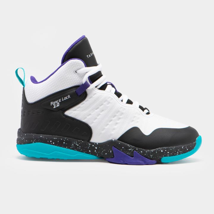 Produktbild Tarmak Kids' Intermediate Basketball Shoes SS500H - White/Black/Purple (33)