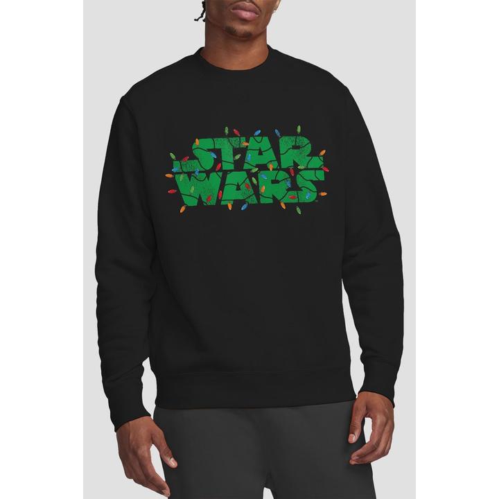 Actual product image Star Wars Unisex Adult Christmas Lights Logo Sweatshirt (L)