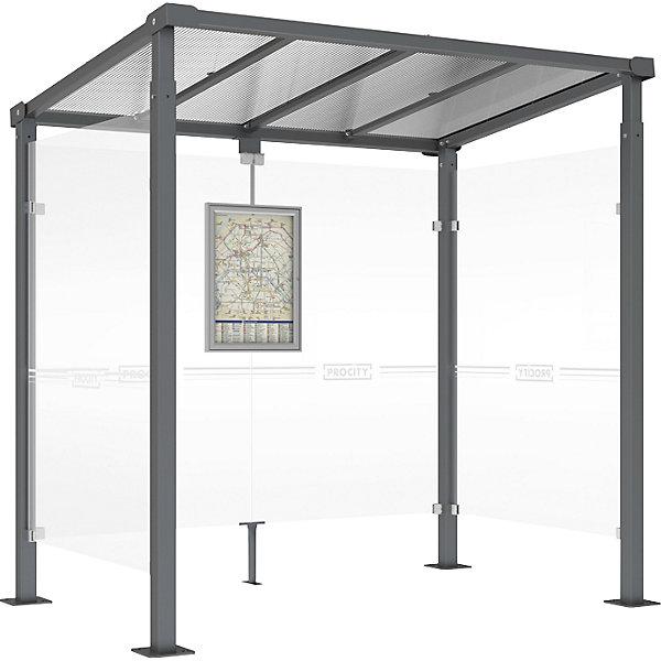 Image du produit SPL Abri voyageurs MILANO, avec 2 parois latérales, largeur 2520 mm, anthracite.