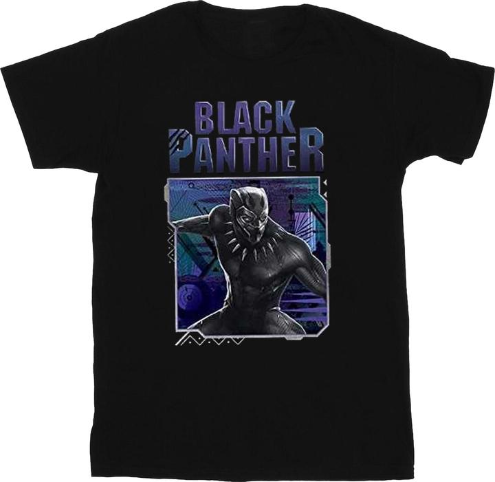 Actual product image Black Boys Tech Badge Cotton T-Shirt (116)
