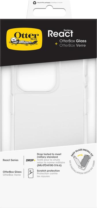 Immagine prodotto OtterBox React + Glass Bundle - Kit (Apple iPhone 15 Pro)