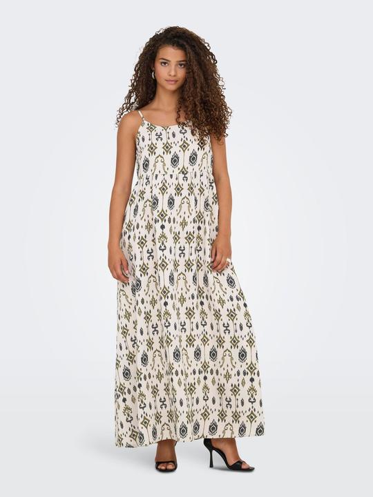 Actual product image Only Normal geschnitten Kleiner Stehkragen mit Knopfleiste Verstellbare Träger Langes Kleid Kleid (S)