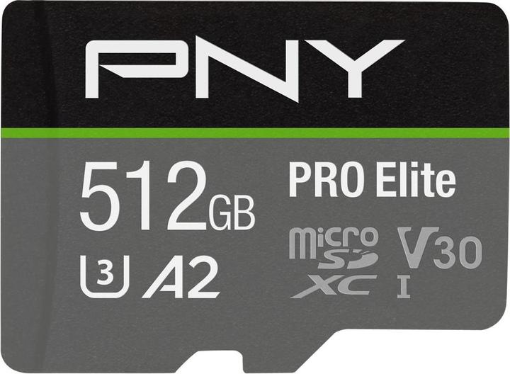 Actual product image PNY Pro Elite (512 GB, microSDXC, U3, UHS-I)