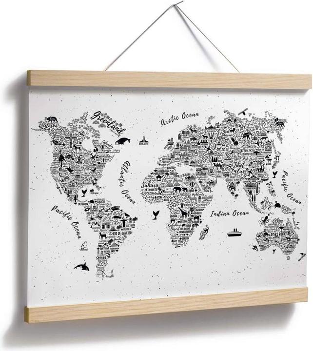 Actual product image Trenddeko World map - Around the world (60 x 50 cm)