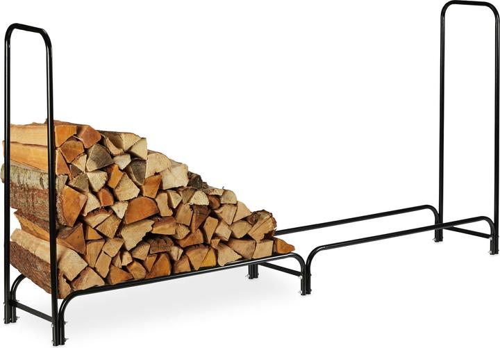 Relaxdays Metal Firewood Rack (245 x 40 x 122 cm)
