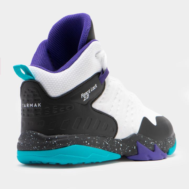 Produktbild Tarmak Kids' Intermediate Basketball Shoes SS500H - White/Black/Purple (33)