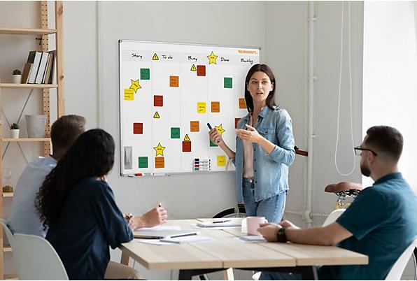 Actual product image eurokraft basic Task board for Scrum and Kanban, varnished, with 5 lanes, WxH 2000 x 1200 mm.