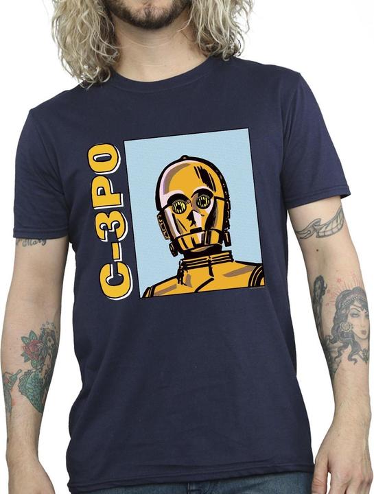 Immagine prodotto Star Wars C3PO Line Art Maglietta Uomo (4XL)