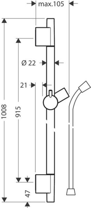 Image du produit hansgrohe Barre de douche Unica S Puro 90cm (blanc mat)