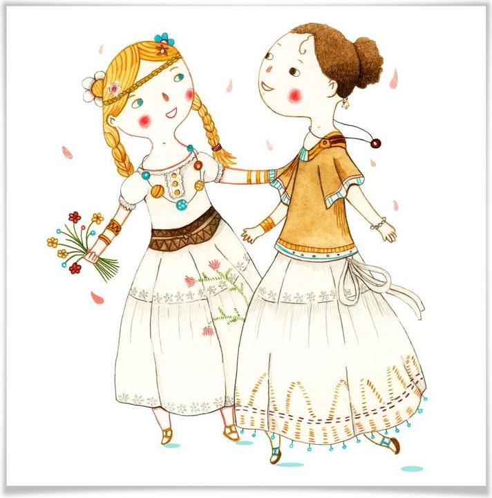 Produktbild Trenddeko Loske - Hippie Mädchen (120 x 120 cm)