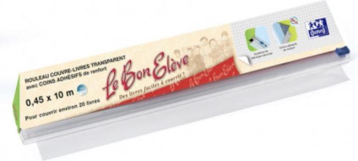 Immagine prodotto Elba Pellicola protettiva per libri "Le Bon Elève", PVC, 45 mm x 10 m trasparente, per proteggere i libri (1 Pezzo/i, 80 µm)