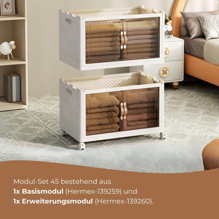 Immagine prodotto Hermex Modul-Set 45 Faltbox Vorratsschrank 1 Basis 1 Erweiterung (45 x 30 x 55 cm)