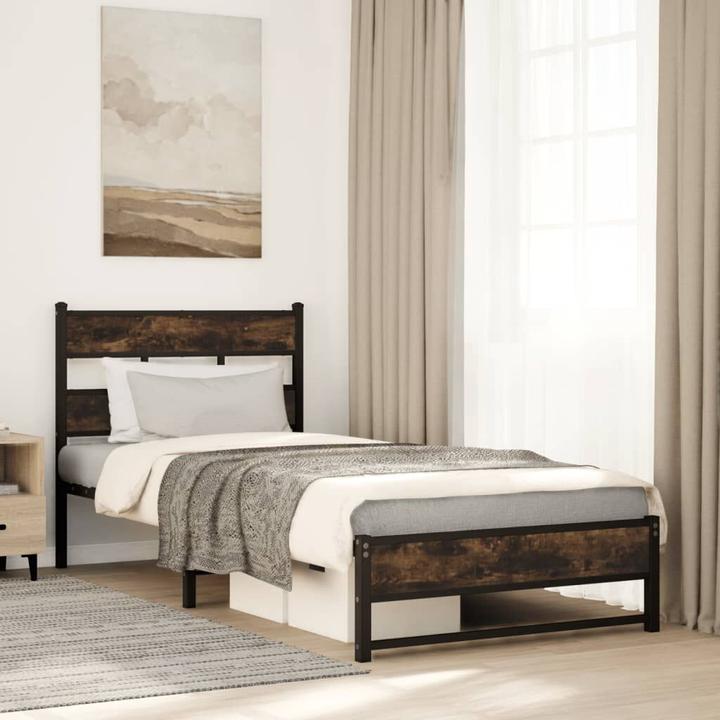 Produktbild VidaXL Metallbett Bett Lattenrost Einzelbett Bettgestell ohne Matratze 90x200cm (90 x 200 cm)