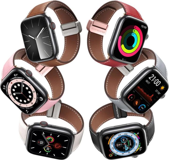 Produktbild Dux Ducis YA Armband (42 mm, 44 mm, 45 mm, 49 mm, Kalbsleder, Apple Watch Series 1, Apple Watch Series 2, Apple Watch Series 3, Apple Watch Series 4, Apple Watch Series 5, Apple Watch Series 6, Apple Watch Series 7, Apple Watch Series 8, Apple Watch Series 9, Apple Watch SE, Apple Watch Ultra, Apple Watch Ultra 2)