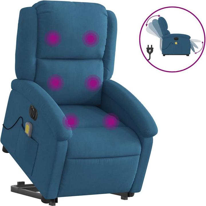 Immagine prodotto VidaXL Poltrona massaggiante con ausilio per la risalita, elettrica e in velluto