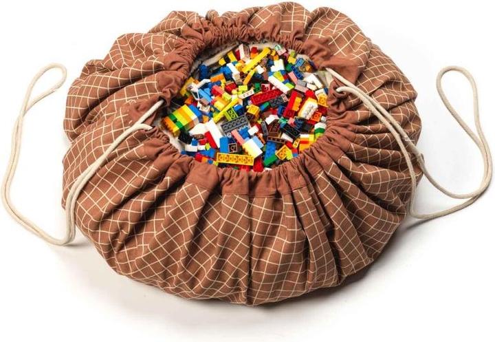 Actual product image play&go Print Organic grid brown (140 x 140 cm)