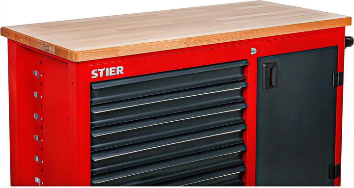Produktbild Stier Fahrbare Werkbank mit 7 Schubladen und 1 Tür (112 cm, 112 cm)