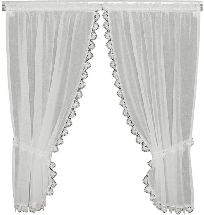 Actual product image Hubatka Day curtain Vitrage for hanging 95 cm x 110 cm, white (95 x 110 cm)