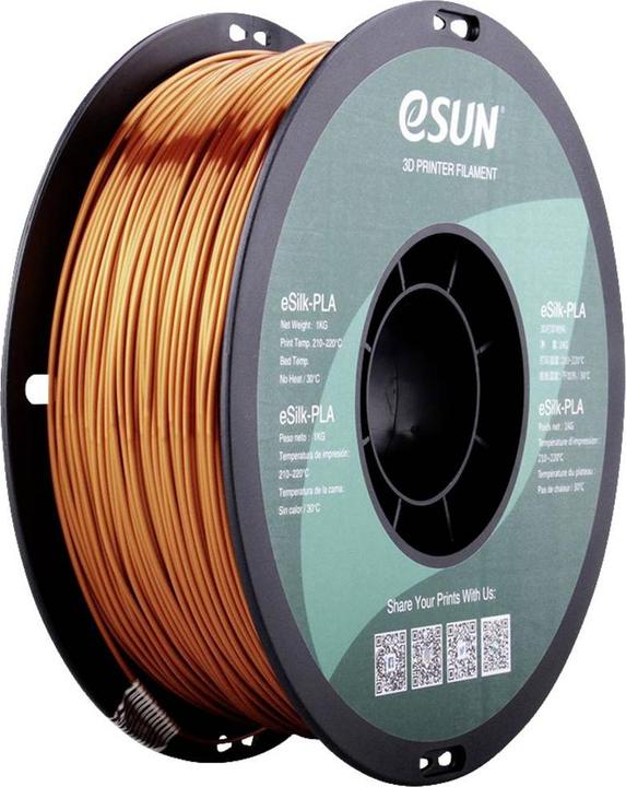 Immagine prodotto eSUN eSilk-PLA Filamento di rame PLA 1,75 mm 1 kg Rame (metallico) (PLA, 1.75 mm, 1000 g, Rame)