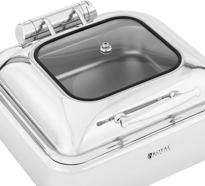 Produktbild Royal Catering Chafing Dish Warmhaltebehälter Rechaud GN 2/3 5,3 L Sichtfenster