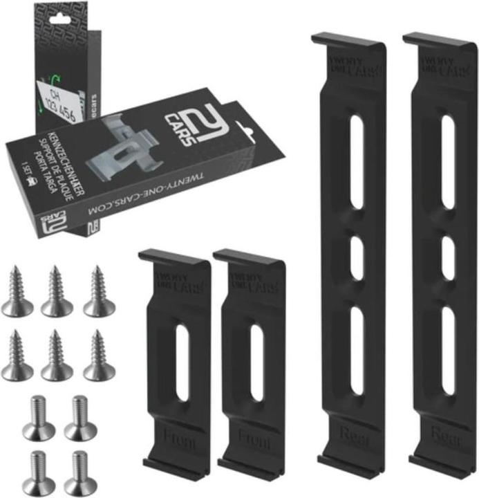 Actual product image 21cars Click licence plate holder portrait format (Front + rear, Portrait format)