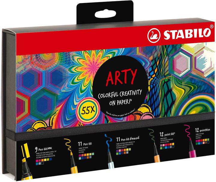 Produktbild STABILO Fasermaler Arty Set (Mehrfarbig, 55 x)