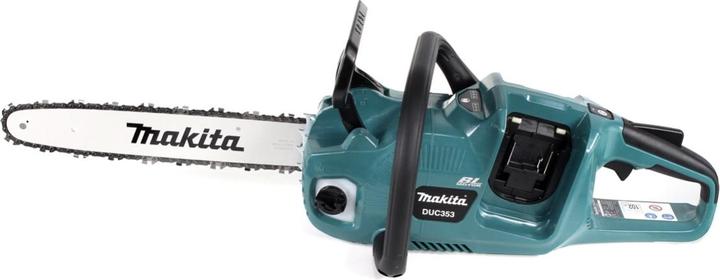 Actual product image Makita DUC 353 RT2 Akku Kettensäge 36V ( 2x18V ) Brushless 35 cm + 2x 5,0 Ah Akku + Ladegerät (Battery chain saw)