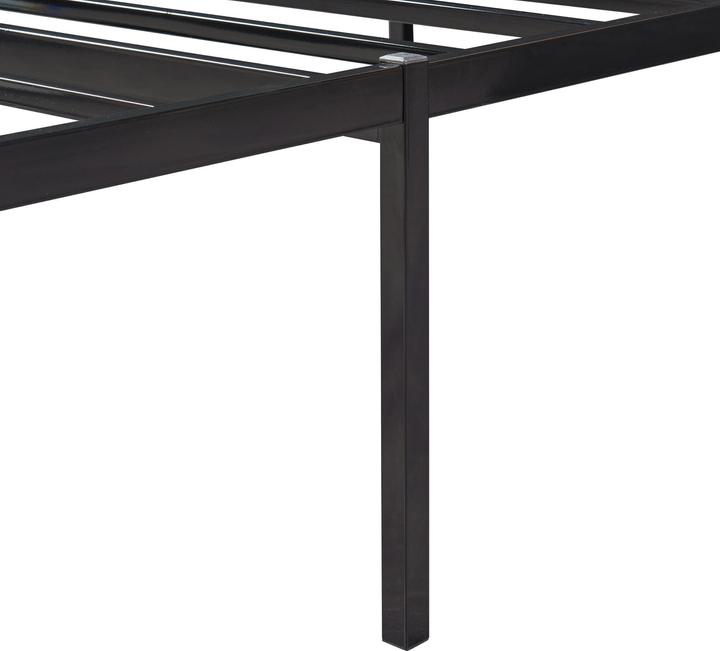 Produktbild En.Casa Metallbett Vårdö mit Matratze 90x200 cm Schwarz (90 x 200 cm)