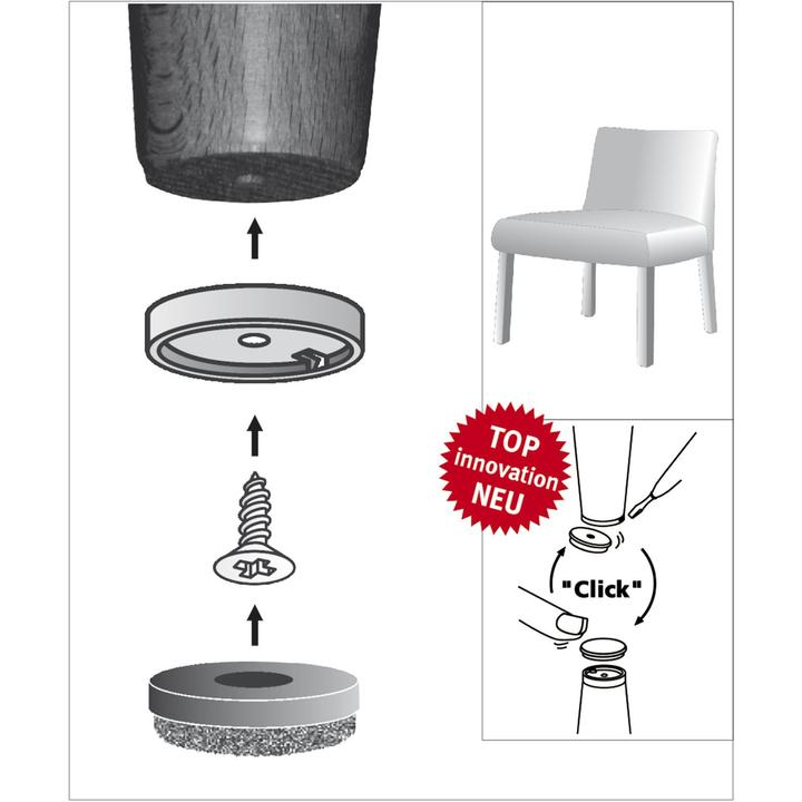 Immagine prodotto Werkstarck Sottopiedini - Basis Modell nera ø 40 (Cursori in plastica, 1 Pezzo/i)