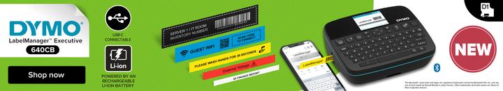 Actual product image Dymo LabelManager 640CB 6/9/12/19/24mm D1 tapes Qwertz