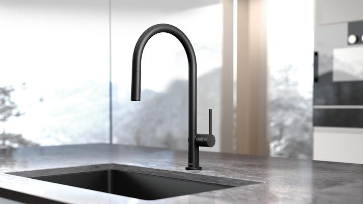 Actual product image hansgrohe HG single-lever sink mixer 210 TALIS M pull-out spray matt black