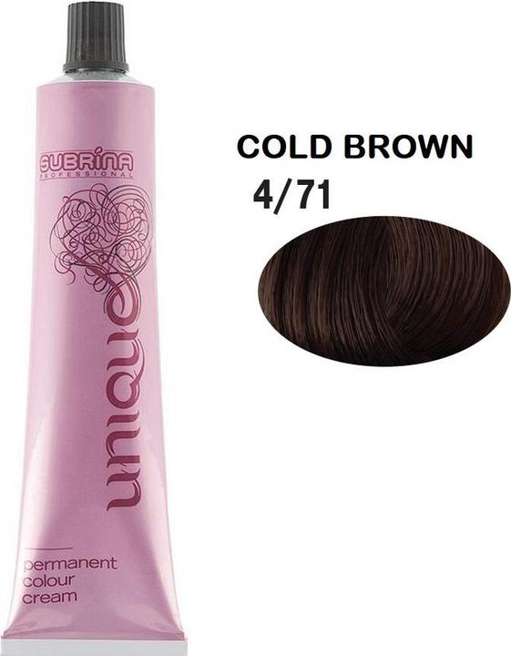 Subrina Vopsea de par permanenta Unique 4/71, Castaniu Mediu Cenusiu Castaniu, 100ml (471 Medium Kastanien-Aschbraun)