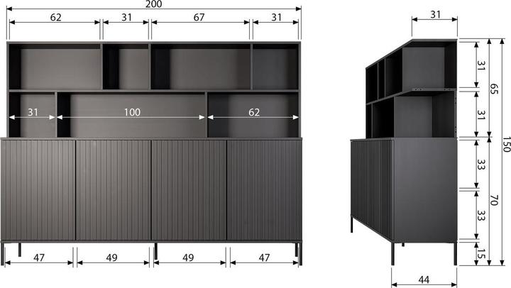 Produktbild Woood Gravure (65 x 200 x 30 cm)