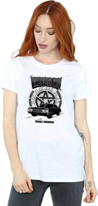 Actual product image Supernatural Womens/Ladies Winchester Bros Cotton Boyfriend T-Shirt (XXL)