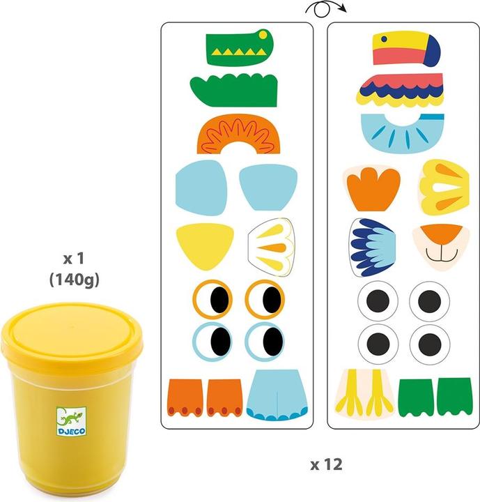 Actual product image Djeco My play dough animals