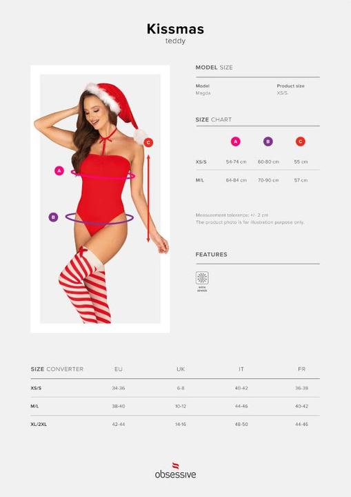 Produktbild Obsessive Kissmas Sexy Christmas Costume - Red (S/M)