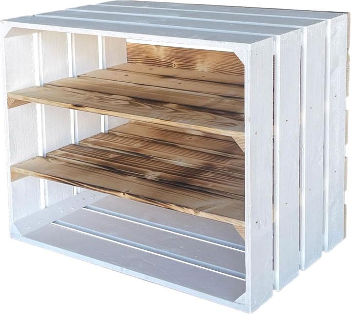 Natura Punto Regalbox aus Holz weiss-braun (40 x 50 x 30 cm)