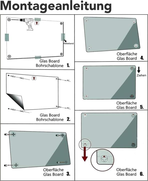 Immagine prodotto Master of Boards Tavola di vetro Vetro di sicurezza (90 x 120 cm)