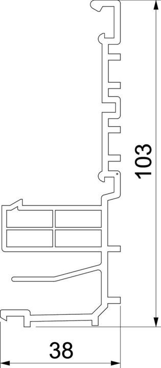 Actual product image OBO Bettermann Skirting board channel RAUDUO bottom part 6132205 (200 cm)