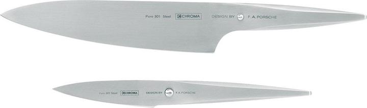 Chroma Type 301-Design by F.A.Porsche Messerset, P-09 Schälmesser+P-18 Kochmesser, P-918 (20 cm)