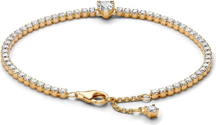 Immagine prodotto Pandora Sparkling Heart Tennis Bracelet (20 cm, Dorato, Metallo)