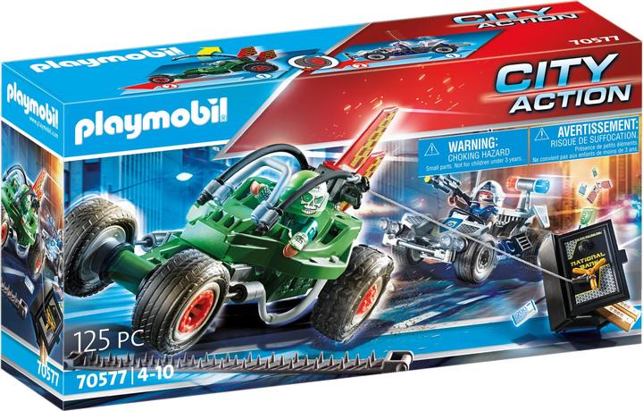 Immagine prodotto Playmobil Kart della polizia: l'inseguimento del rapinatore di casseforti (70577, Playmobil City Life)