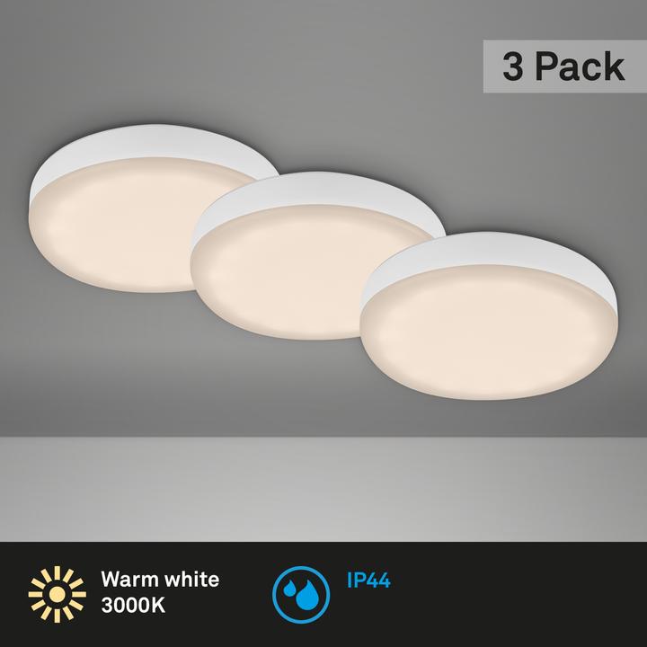 Actual product image Briloner Frameless LED recessed lights, set of 3, white, 3xLED board/3W (350 lm)
