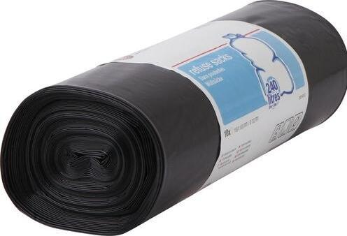 Produktbild Office Depot Müllsäcke 240 L Zugband Schwarz PE (Polyethylen) 65 Mikron (10 x, 240 l)