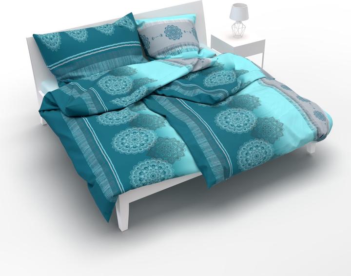 Actual product image Lotus Bettwaren Satin bed linen Alize petrol (Pillowcase, 50 x 70 cm)