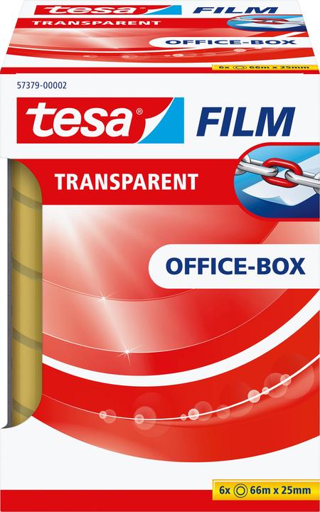 Produktbild tesa 6x tesafilm TRANSPARENT - mit starker Haftung - alterungsbeständig und reissfest (25 mm)