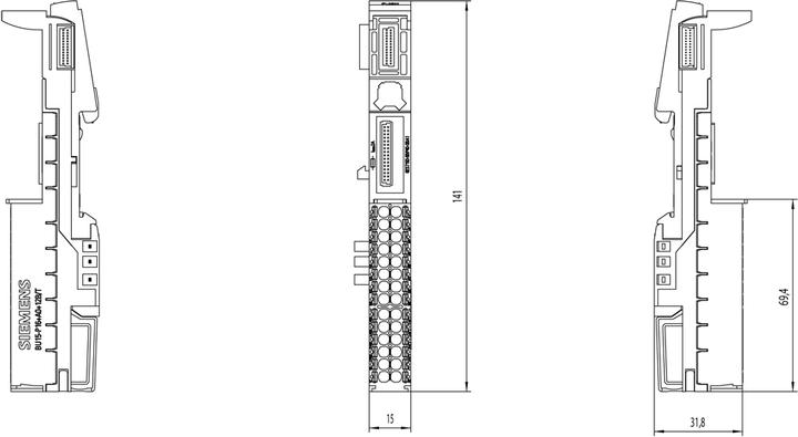 Actual product image Siemens SIMATIC ET 200SP 6ES7193-6BP40-0BA1 BASEUNIT BU15-P16+A0+12B/T